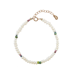 AMO只此青绿松石珍珠手链ins小众设计串珠百搭女生闺蜜礼物手饰