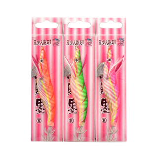 丑女人木虾带响珠强夜光鱿鱼钩墨鱼钩3.5号乌贼墨软脚木虾鱿鱼饵