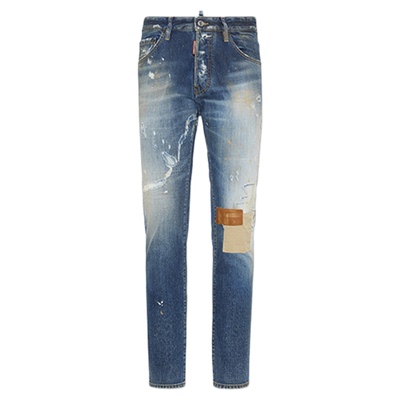 DSQUARED2/D2次方 秋冬系列 男士复古做旧牛仔裤Cool Guy