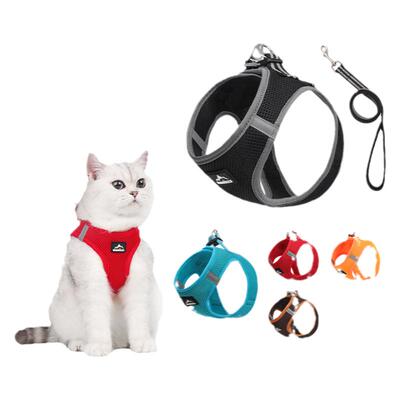 猫咪牵引绳胸背幼猫魔术贴防挣脱