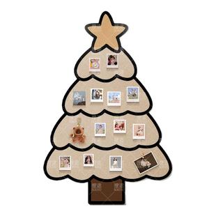 毛毡板墙贴照片墙展示墙背景板圣诞树奶油风装饰幼儿园作品展览板客厅玄关钥匙玩偶挂件收纳板拍立得照片相框