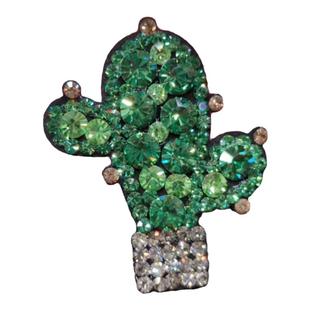 米龙原创施华S家水晶水钻皮料软底仙人掌碎发夹刘海夹边夹发饰