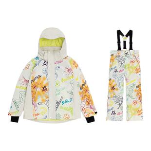 VECTOR玩可拓儿童滑雪服男女童加厚充棉套装背带保暖防水滑雪衣裤