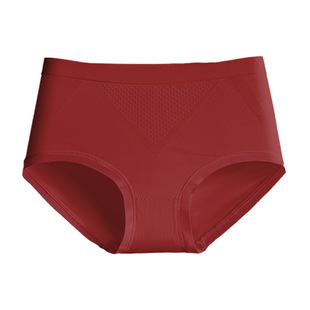 美宅本命年红色内裤女款大码高弹无缝维C玻尿酸桑蚕丝底档三角裤