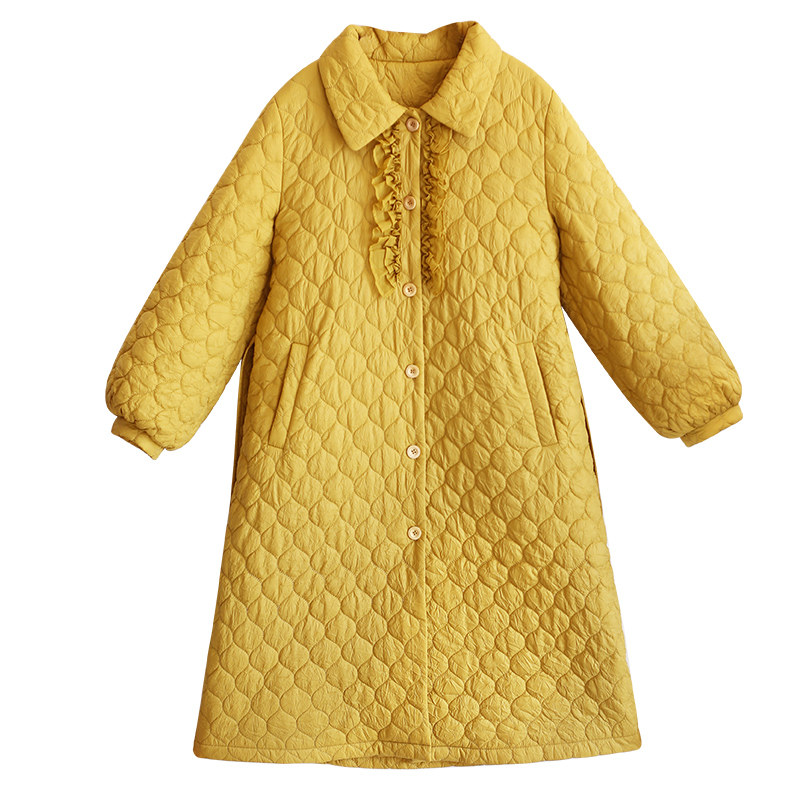 复古中长款棉衣棉服女秋冬季外套