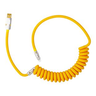 GeekCable车载CarPlay适用苹果安卓华为等手机充电线螺旋弹簧硅胶