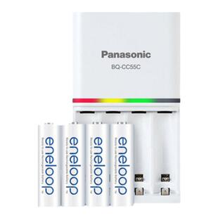 松下爱乐普充电电池5号五号7号七号4节高性能套装适用相机玩具仪器含55快速充电器KJ55MCC40C/KJ55MCC04C