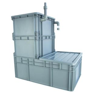 周转箱底滤DIY鱼缸底过滤盒干湿分离滴流过滤器虹吸底滤组合式