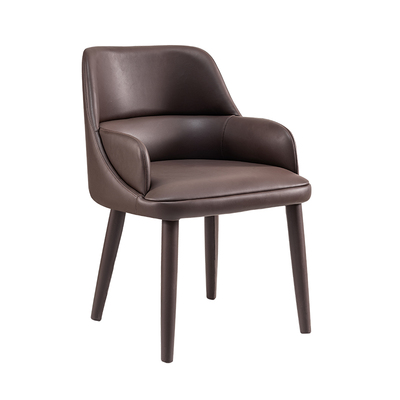 意式极简实木餐椅高端软包靠背椅