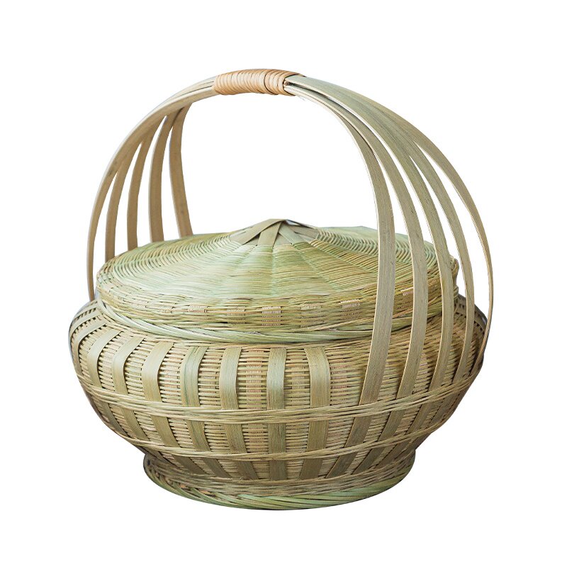 粉宅竹编竹编制品制品拜神提篮