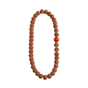 小金刚菩提手串双圈五瓣树王籽盘龙纹佛念珠手持盘玩配饰南红文玩