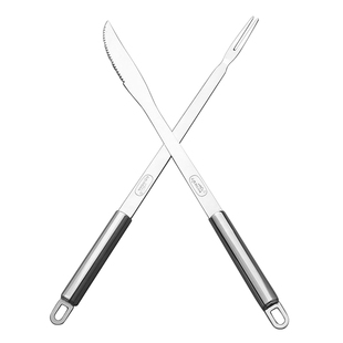 不锈钢烤羊腿刀叉 牛排刀叉 吃烤肉刀叉 切羊肉刀叉2件套烧烤工具
