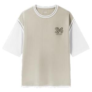 森马运动风球服假两件短袖T恤男