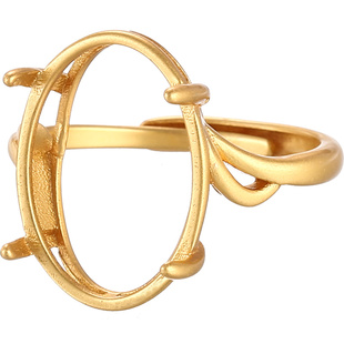 古法沙金戒指空托女镶嵌翡翠戒托空托蜜蜡琥珀戒指托绿松石男戒托