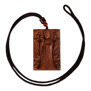 檀香木妈祖佛牌双面精雕木牌男女款精美礼物创意吊坠项链diy饰品