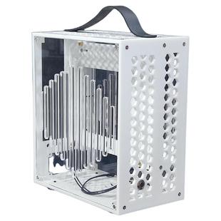 现货包邮mini便携A4手提1U电源迷你ITX独显全透明侧透小主机箱