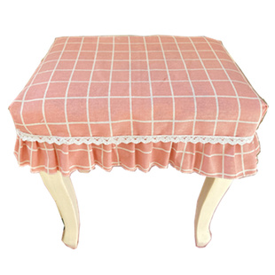 简约棉麻可爱卡通儿童化妆美甲换鞋凳套钢琴椅子防尘布罩方形坐垫