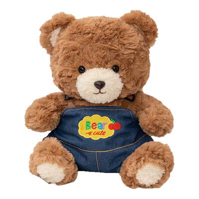 可爱穿背带裤小熊送女生生日礼物