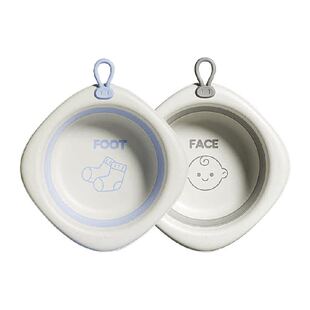 妙然可折叠洗脸盆新生儿童洗屁股面盆孕妇婴儿宝宝洗脚小盆子2只