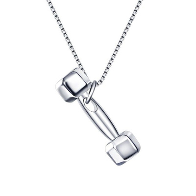 ptcharm男士吊坠铂金杠铃挂坠