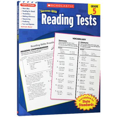 五年级小学生课外作业家庭辅导练习册学乐成功系列 Scholastic Success with Reading Tests Grade 5 阅读测试教材英文原版书必赢