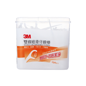 台湾进口3M双线细滑牙线棒剔牙牙线棒双线设计加倍清洁372支3盒