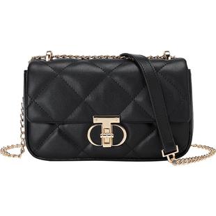 稻草人包包女新款单肩包百搭牛皮菱格礼物链条真皮小众斜挎包女包