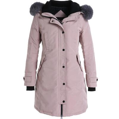 乔万尼冬季新款欧洲站女白鸭绒羽绒服修身显瘦中长款外套EN4T783