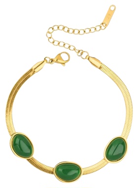 欧美小众祖母绿豆手链项链百搭