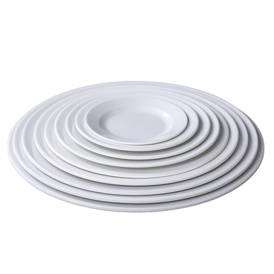 密胺仿瓷商用白色盘子