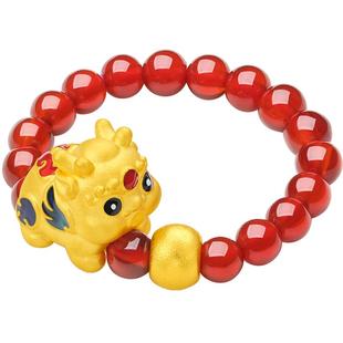 周六福黄金戒指足金女定价瑞吉貔貅玛瑙指圈送女生礼物官方旗舰店