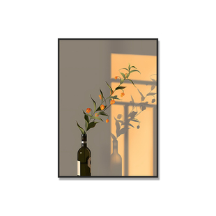 ins光影植物治愈系沙发背景墙挂画入户玄关装饰画电视柜床头摆件