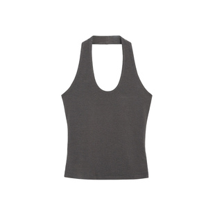 pusumede 济州夏日 挂脖吊带背心女外穿性感辣妹露背针织无袖上衣