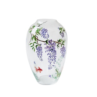 蜡笔派紫藤花瓶|郭俊池联名|手绘收藏高级玻璃乔迁新婚礼物摆件W