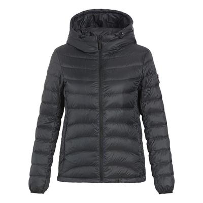 鸭鸭轻薄羽绒服短款修身显瘦连帽