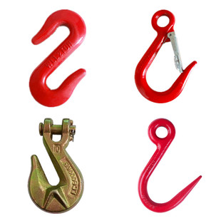 集装箱吊钩薄型强力钩钢丝绳眼型滑钩子管桩钩子羊角大开口钩神力