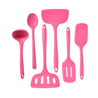 粉色耐高温硅胶铲勺6件套