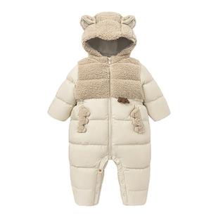 迷你巴拉巴拉婴幼儿宝宝羽绒连体衣2025冬季新款男女童外出服抱衣