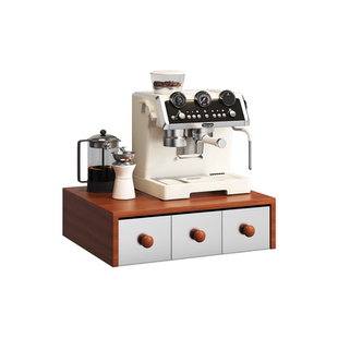 a生桌面实木杯架抽屉式防尘茶水杯子收纳架台面咖啡机增高置物架