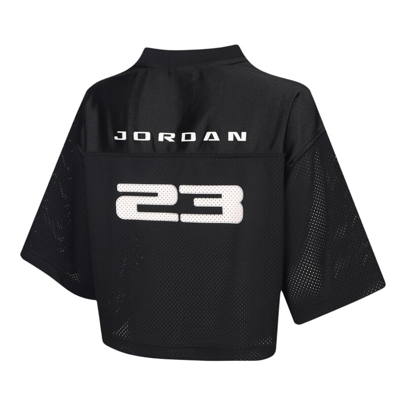 耐克Jordan女装2026秋网眼透气宽松V领复古球衣短袖T恤IM6851-010