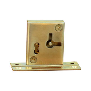 抽屉锁红木家具锁仿古办公桌文件柜方形铜锁中欧式复古黄铜锁暗锁