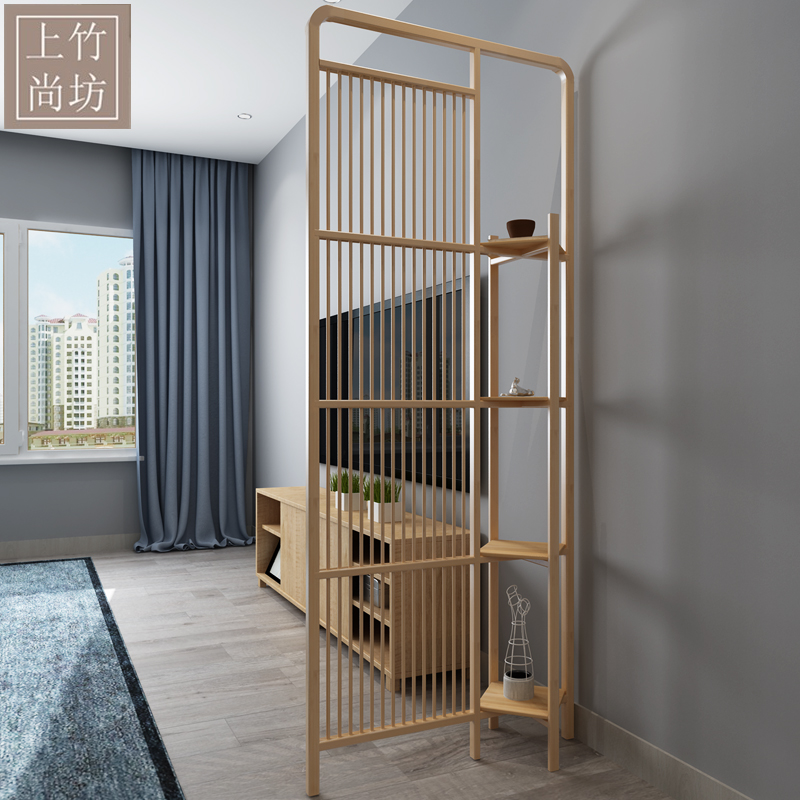 入户玄关置物架屏风隔断现代简约日式客厅装饰架竹家用遮挡屏风