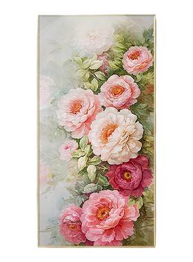 【大师纯手绘】牡丹花玄关挂画