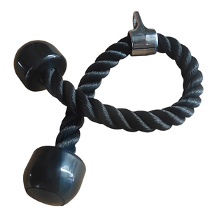 健身双头绳索肱三头肌训练高位下拉拉力绳神器龙门架面拉器材配件