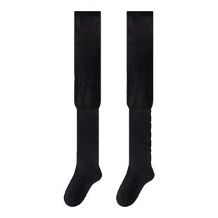 白色过膝袜子女士秋冬季纯棉高筒堆堆袜秋天小腿袜jk长筒袜配靴子