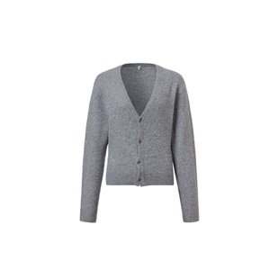 【季末甄选】R13 短款V领下摆收腰设计感羊毛羊绒混纺开衫毛衣