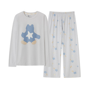 likeuu儿童睡衣莫代尔男女孩大童a类青少年家居服套装春夏新款薄