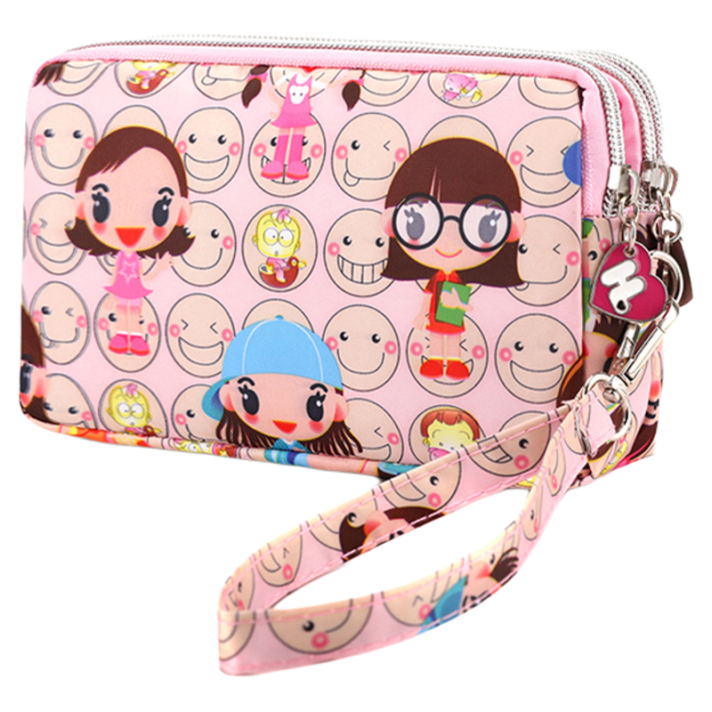 零钱包女2025新款大容量多功能手拿包三层拉链时尚手机包原宿钱包