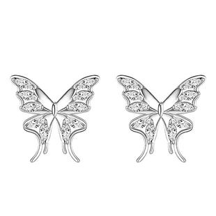 医用钛钢超仙镂空蝴蝶耳钉女显脸小耳骨钉精致简约耳环网红耳饰品