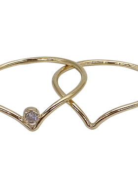 不褪色包金关节叠戴混搭风戒指